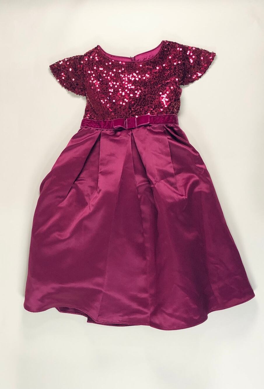 DORISSA GIRLS PURPLE SEQUENCE SATIN GOWN SIZE 5